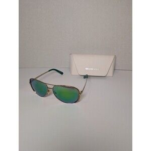 MICHAEL KORS Chelsea Green Mirrored Aviator Sunglasses MK 5004-10043R W/Case